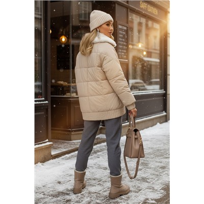 Куртка с меховым воротником арт.6677 зима, евро-зима