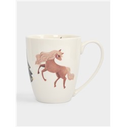 Кружка, 320 мл, фарфор N, белая, Лошадка у елки, Child holiday
