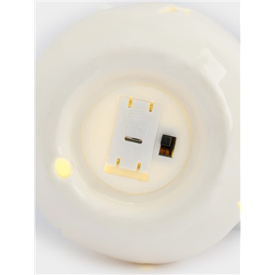 Статуэтка с подсветкой, 15 см, фарфор P, бело-голубая, Снеговик, Snowfall