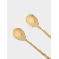 Ложка десертная, 15 см, 2 шт, сталь, золотистая, Венок, New year