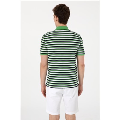 Erkek Regular Fit Polo Yaka Yeşil Tişört
