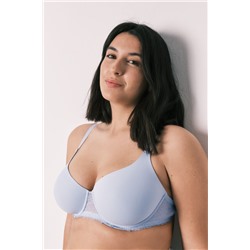 Sujetador clásico microfibra y encaje azul BEAUTIFUL