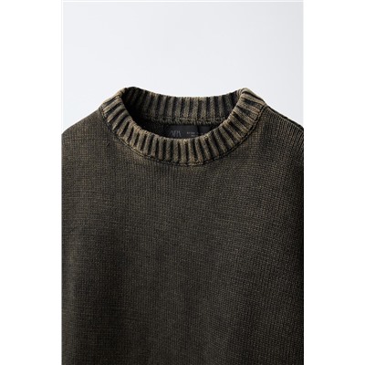 ACID WASH KNIT SWEATER