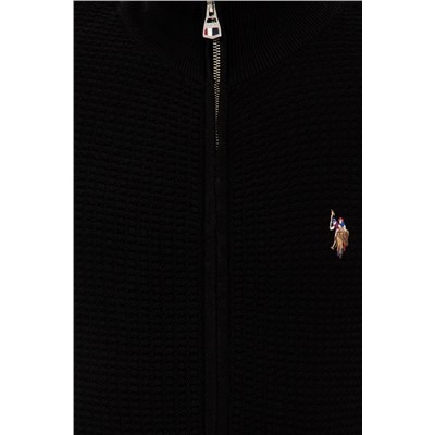 Erkek Siyah Basic Triko Hırka