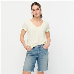 Vintage cotton V-neck T-shirt in stripe