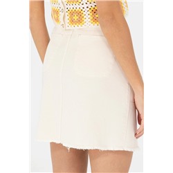 Kadın Krem Dokuma Etek