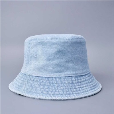 Джинсовая рыбацкая шляпа с вышитыми буквами СК