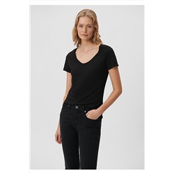 Mavi Lux Touch V Yaka Siyah Modal Tişört Slim Fit / Dar Kesim 166446-900