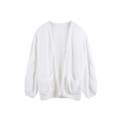 Cárdigan de lana y mohair Blanco