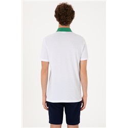 Erkek Regular Fit Polo Yaka Beyaz Tişört