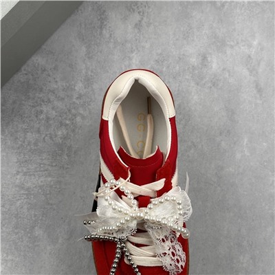 Немецкая спортивная обувь GG-C*C с кружевным и жемчужным бантом