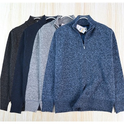 Мужской свитер с длинным рукавом и воротником-стойкой