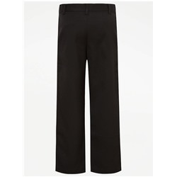 Boys Black Plus Fit Regular Leg School Trouser 2 Pack