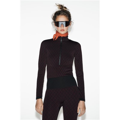JACQUARD SEAMLESS SKI COLLECTION BODYSUIT