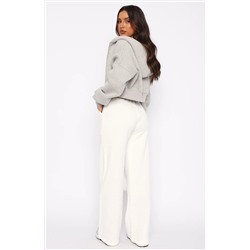 You'd Love It Here Wide Leg Sweatpants White