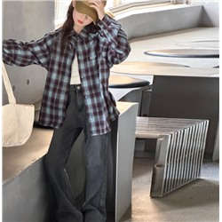 Рубашка в клетку для девочек 2025.  Флагманский магазин