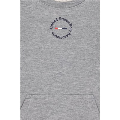 Erkek Çocuk Gri Melanj Basic Bisiklet Yaka Sweatshirt