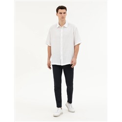 Lacivert Slim Fit Çizgili Kanvas Pantolon