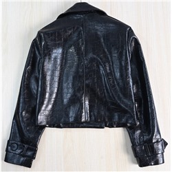 Женская куртка с черепаховым узором из искусственной кожи