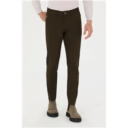 Erkek Koyu Haki Kanvas Pantolon