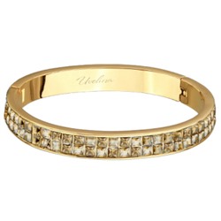 Браслет Квадро (кристаллы SW шампань; покрытие золото), Есть комплект