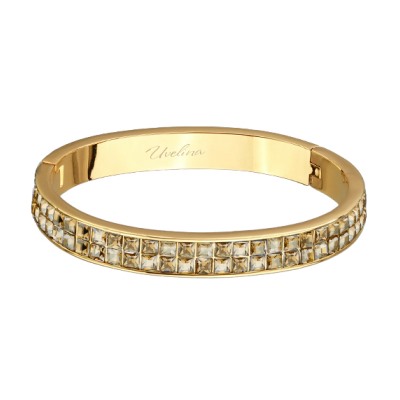 Браслет Квадро (кристаллы SW шампань; покрытие золото), Есть комплект