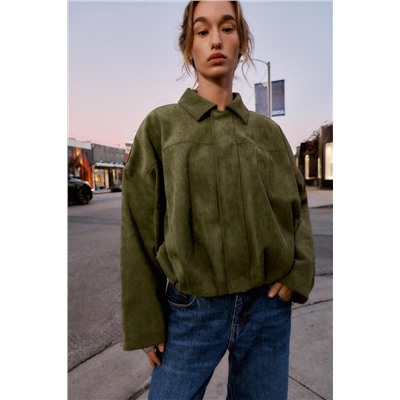 CHAQUETA BOMBER EFECTO ANTE