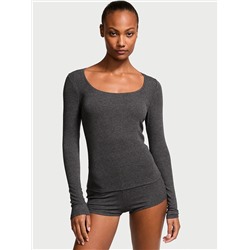 Victoria's Secret Ribbed Modal Scoop Long-Sleeve Shortie Set