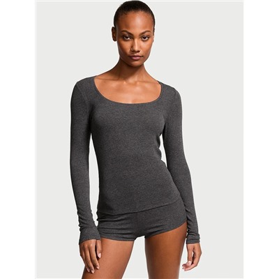 Victoria's Secret Ribbed Modal Scoop Long-Sleeve Shortie Set