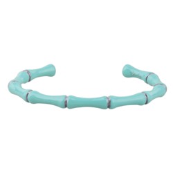 Браслет Бамбук (эмаль морская свежесть; покрытие родий), Есть комплект