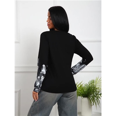 Лонгслив с рисунком Город Арт. 1097