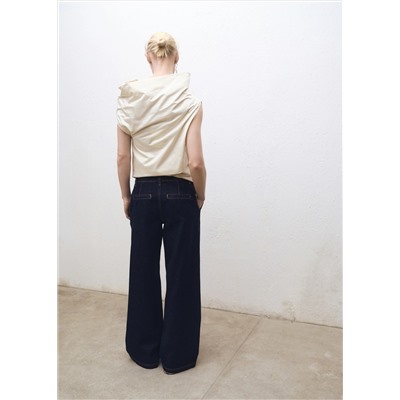 Jeans wideleg pinzas rinse wash