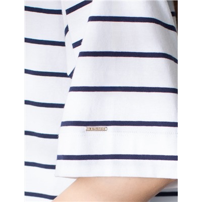 Свободная футболка в полоску из премиального хлопка с эластаном