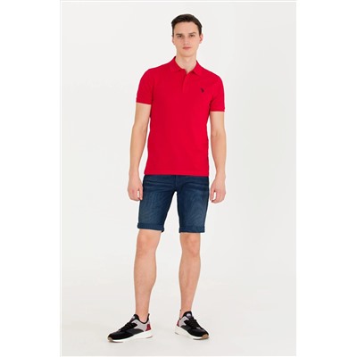 Erkek Kırmızı Basic Polo Yaka Tişört