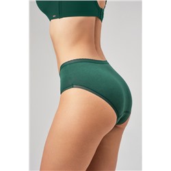Набор трусов OIRO 0117 женские хлопковые изумруд/синий/бордовый 3 шт