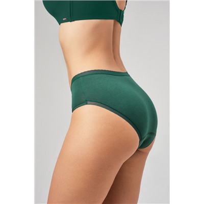 Набор трусов OIRO 0117 женские хлопковые изумруд/синий/бордовый 3 шт