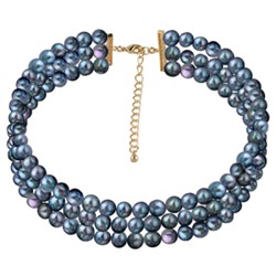 Колье (жемчуг бензиновый 10мм; покрытие золото) 40-48см, Есть комплект