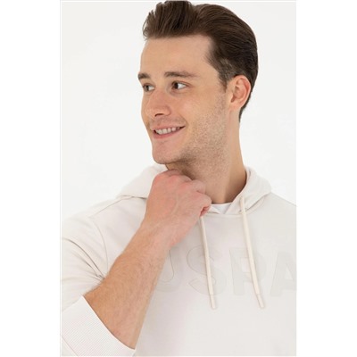 Erkek Taş Kapüşonlu Basic Sweatshirt