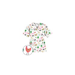 UA On The Farm White Print Scrub Top