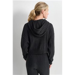 COZY CABLE SWEATER HOODIE