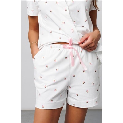 Пижама с шортами и рубашкой 410WHT