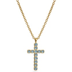 Кулон Теннис (кристаллы SW аквамарин 4мм; покрытие золото) 50-55см, Есть комплект