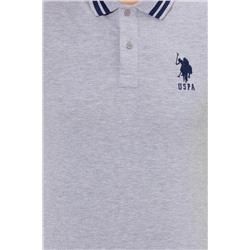 Erkek Gri Melanj Basic Polo Yaka Tişört