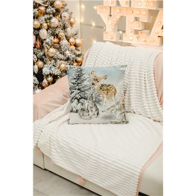 Наволочка 45х45 Олень и два зайца