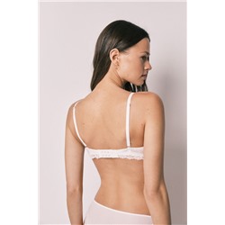 Sujetador triangular microfibra y encaje blanco NATURAL