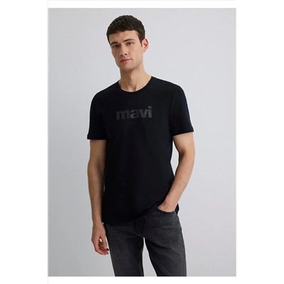 Mavi Logo Baskılı Siyah Tişört Slim Fit / Dar Kesim 065199-900