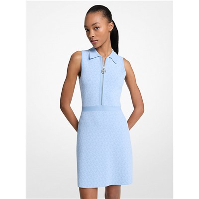 Logo Jacquard Zip-Up Dress