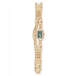 LADIES GOLD AND GREEN BRACELET WATCH