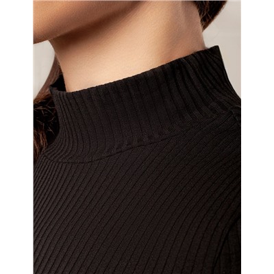 Футболка из фактурного трикотажа в рубчик