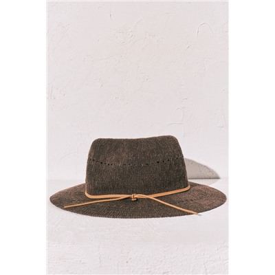 Sombrero efecto rafia marrón